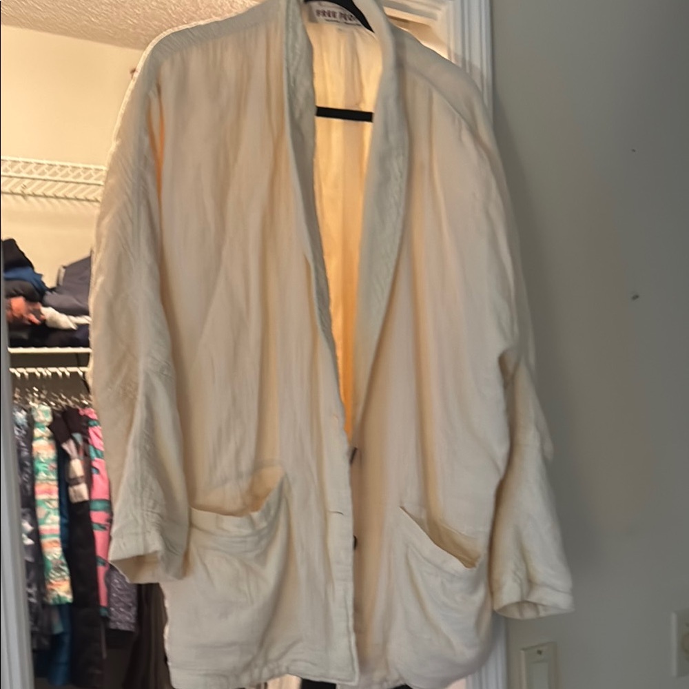 Free People Cream Blazer Lightweight Classic